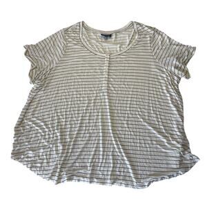 ModCloth Striped Flowy T Shirt Buttons Size Womens 4X 4XL
